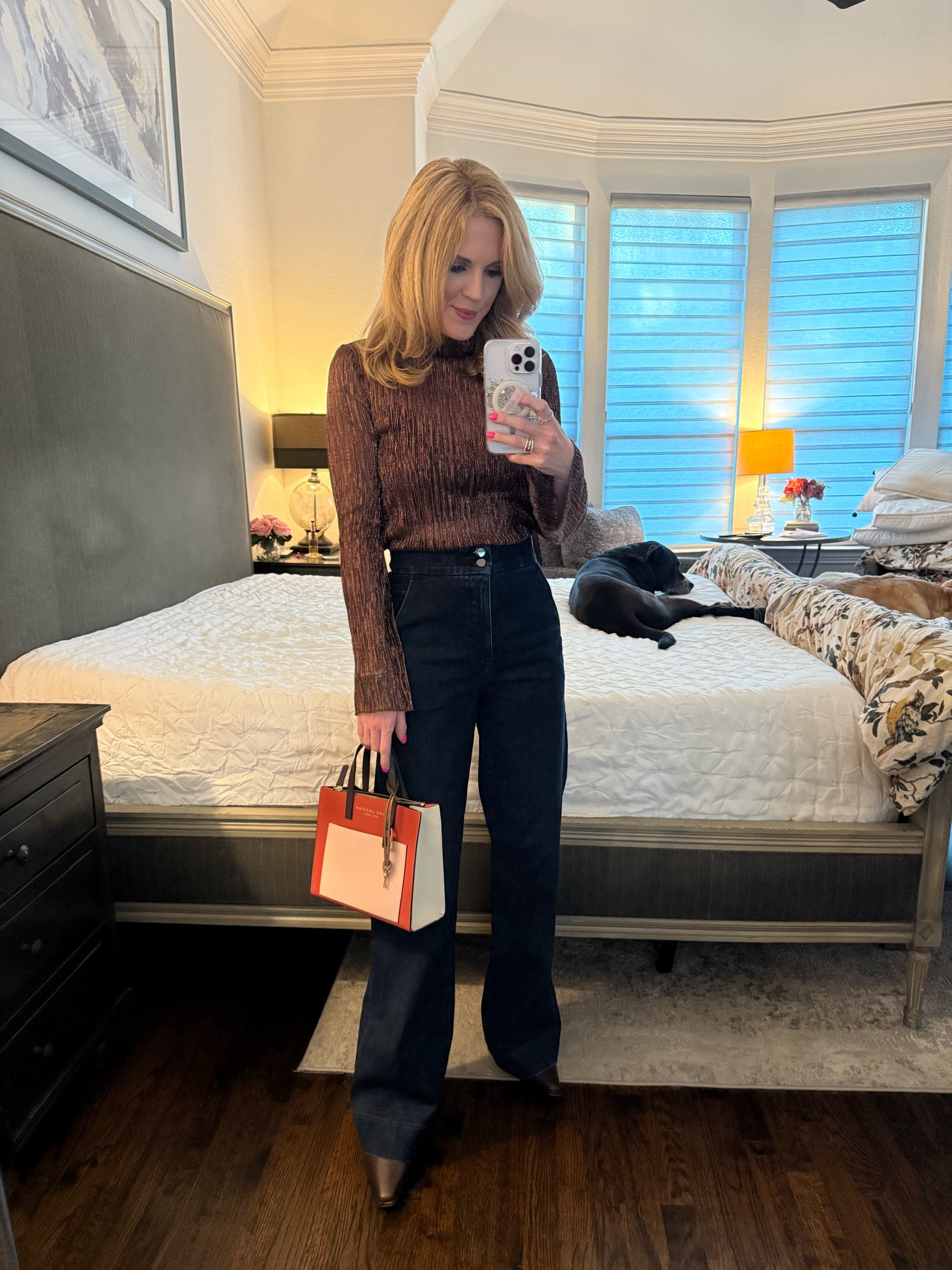 Winter look / winter style / wide leg jeans / joes jeans / shimmer top / anthropology top 

#LTKSaleAlert #LTKFindsUnder50 #LTKSeasonal