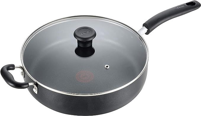 T-fal B36290 Specialty Nonstick 5 Quart Jumbo Cooker Saute Pan with Glass Lid, Black | Amazon (US)