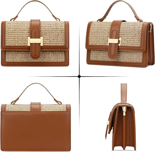 KKXIU Crossbody Bags for Women - Top Handle Purses for Lady, Leather Handbags Shoulder Clutch wit... | Amazon (US)