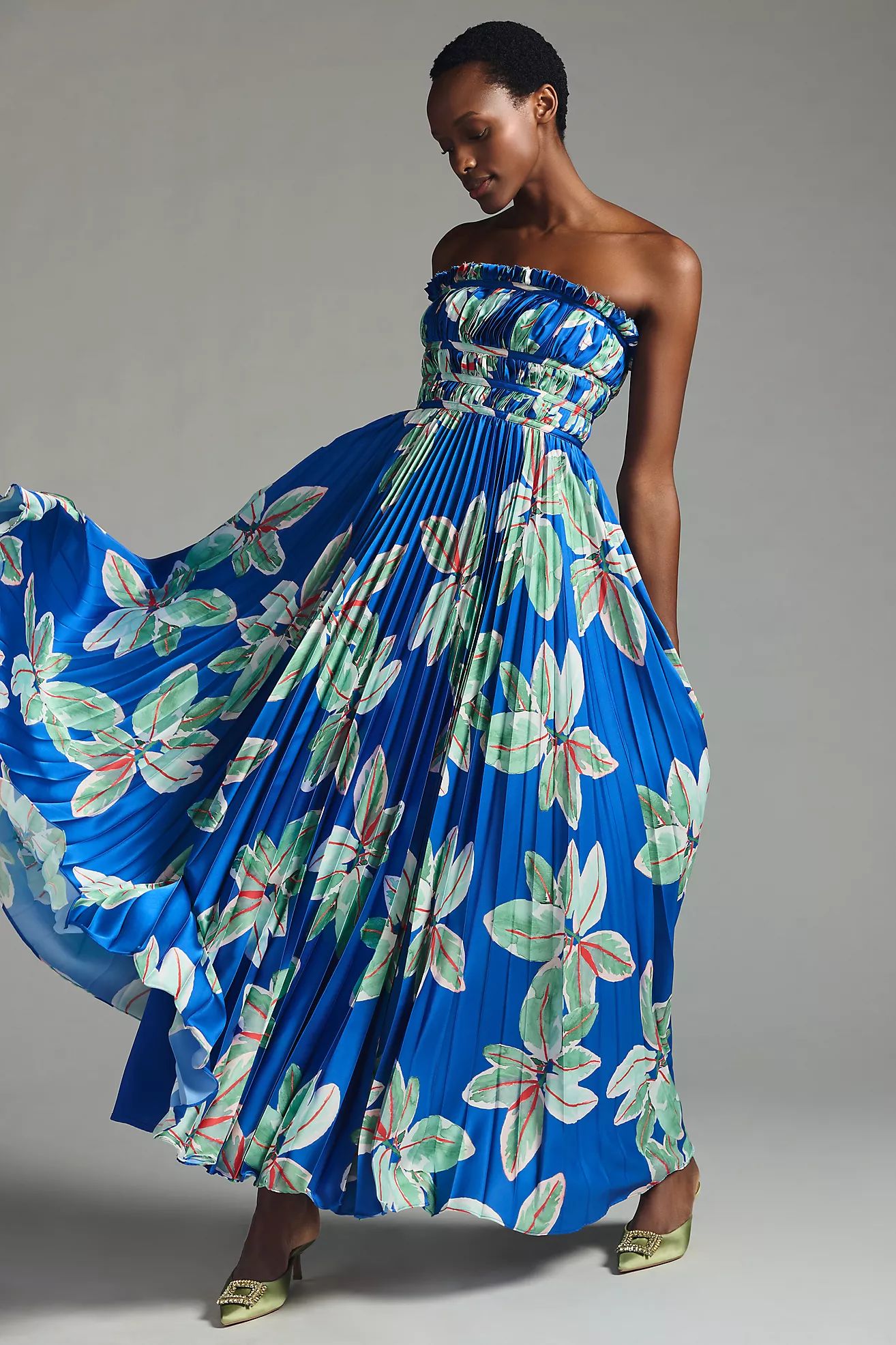 Hutch Strapless Pleated Maxi Dress | Anthropologie (US)