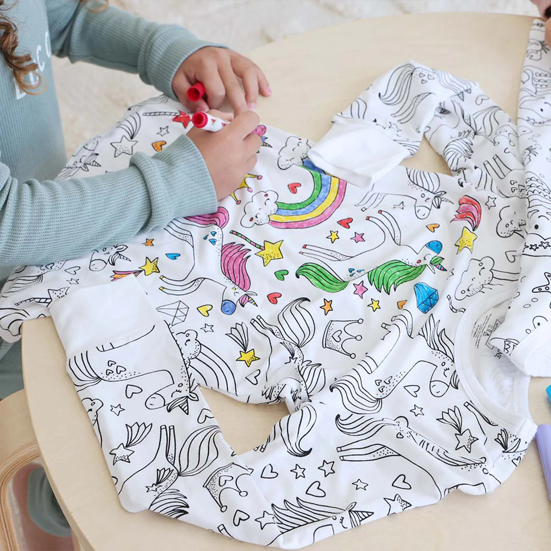 Color Me Pajama™ Two Piece Set | Enchanted Unicorns | Caden Lane