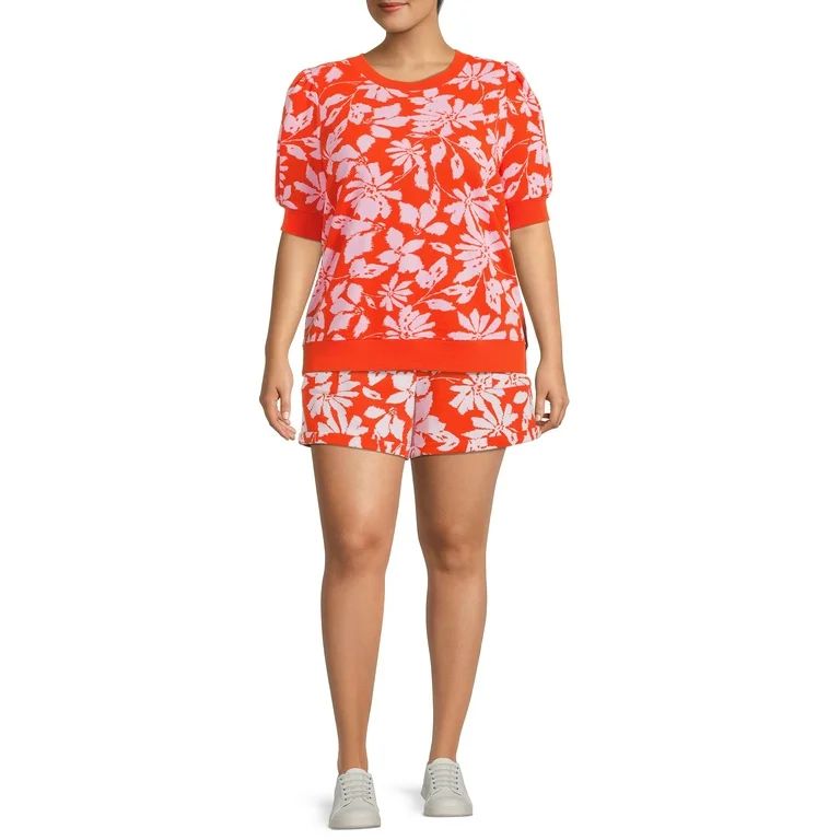 The Get Women's Plus Size Paperbag Knit Shorts with Pockets | Walmart (US)