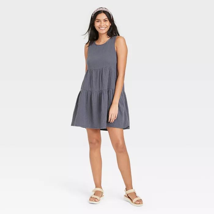 Women's Gauze Tiered Tank Dress - Universal Thread™ | Target