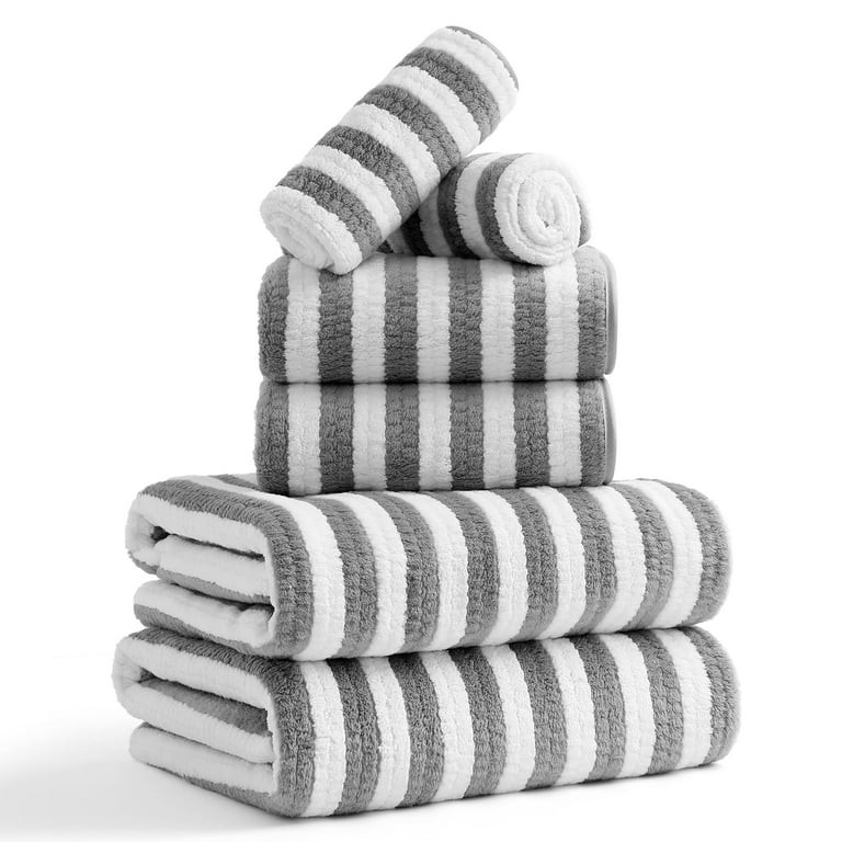 Jessy Home 6 Piece Light Gray Bath Towel Set for Bathroom-2 Bath Towels,2 Hand Towels,2 Washcloth... | Walmart (US)