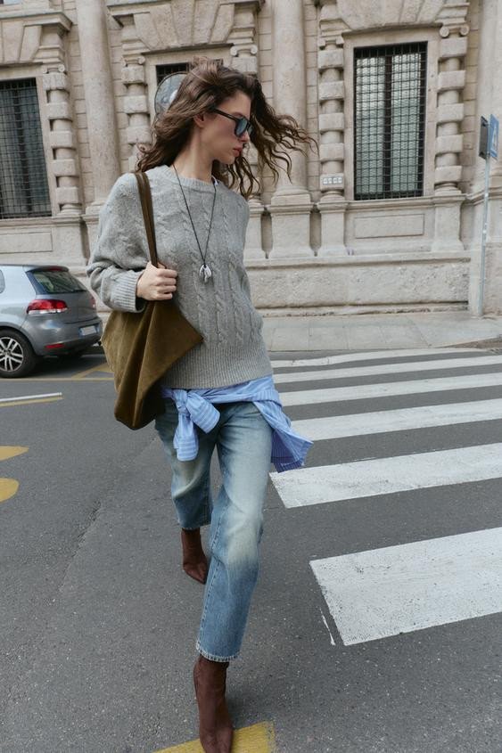 SOFT CABLE KNIT JUMPER | Zara UK