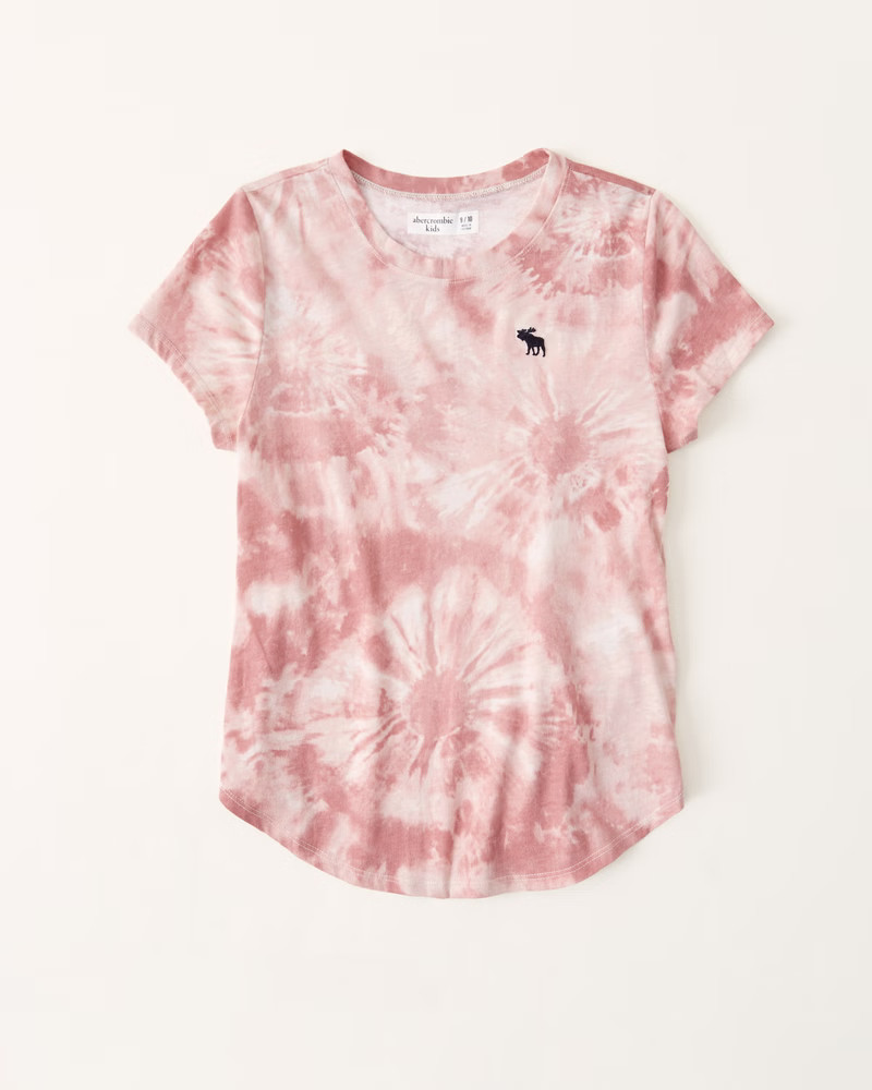tie-dye curved hem icon tee | Abercrombie & Fitch (US)