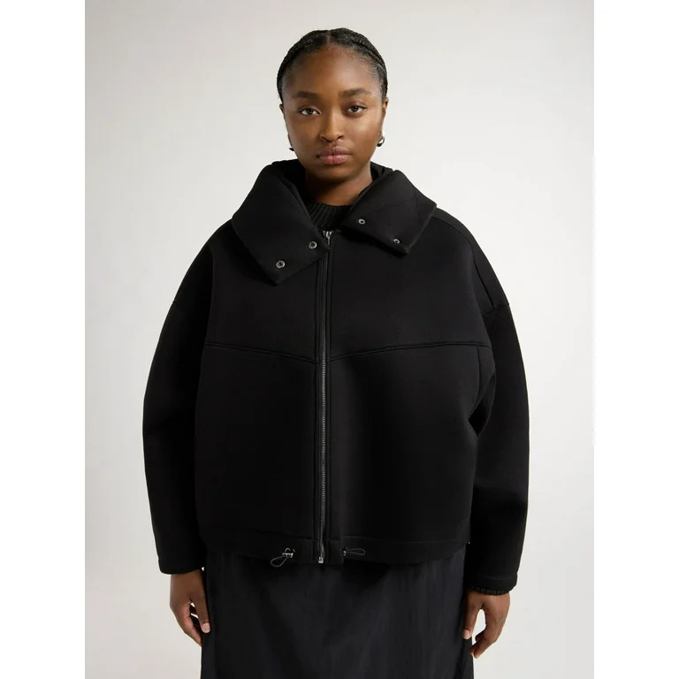 Scoop Women’s and Women's Plus Scuba Knit Hooded Jacket, Sizes XS-4X | Walmart (US)