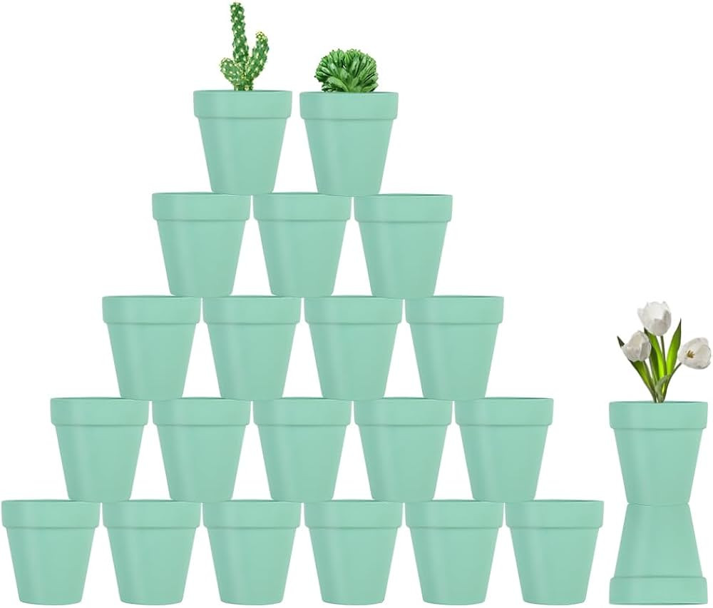 Sderoq 3.14 Inch Terracotta Pots - 22Pack Clay Flower Pots with Drainage Hole, Succulent Nursery ... | Amazon (US)