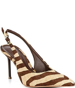 Schutz Paola Zebra Print Haircalf Slingback High Heel Pumps - 7 | Dillard's