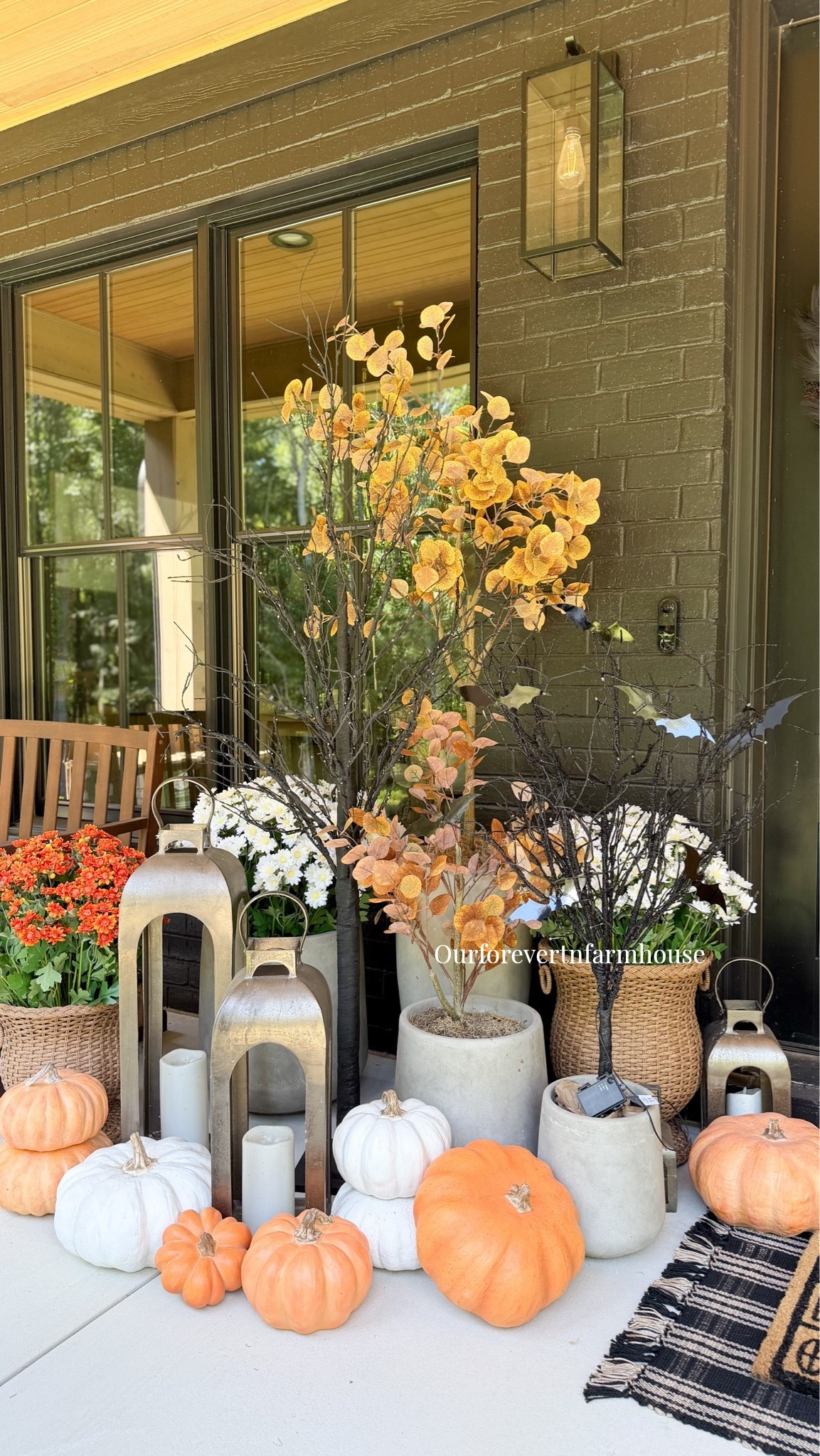 It’s never too early to decorate for spooky season, right? 👻🖤

I started transitioning our front porch from fall to Halloween, and I love how these @nearlynaturalfloral pieces let me mix the two together. I kept their fall eucalyptus trees that I already love and added their black lighted Halloween trees for a little spooky twist.

The larger black trees light up in both orange AND purple, while the smaller ones glow orange and have the cutest little bats tucked into the branches. 🎃🦇 I added a few pumpkins, lanterns and faux mums to finish everything off, and I love how it all looks against our black house.

I linked the Nearly Natural trees I used here if you’re ready to start decorating for spooky season too! 🖤

#LTKHome #LTKSeasonal