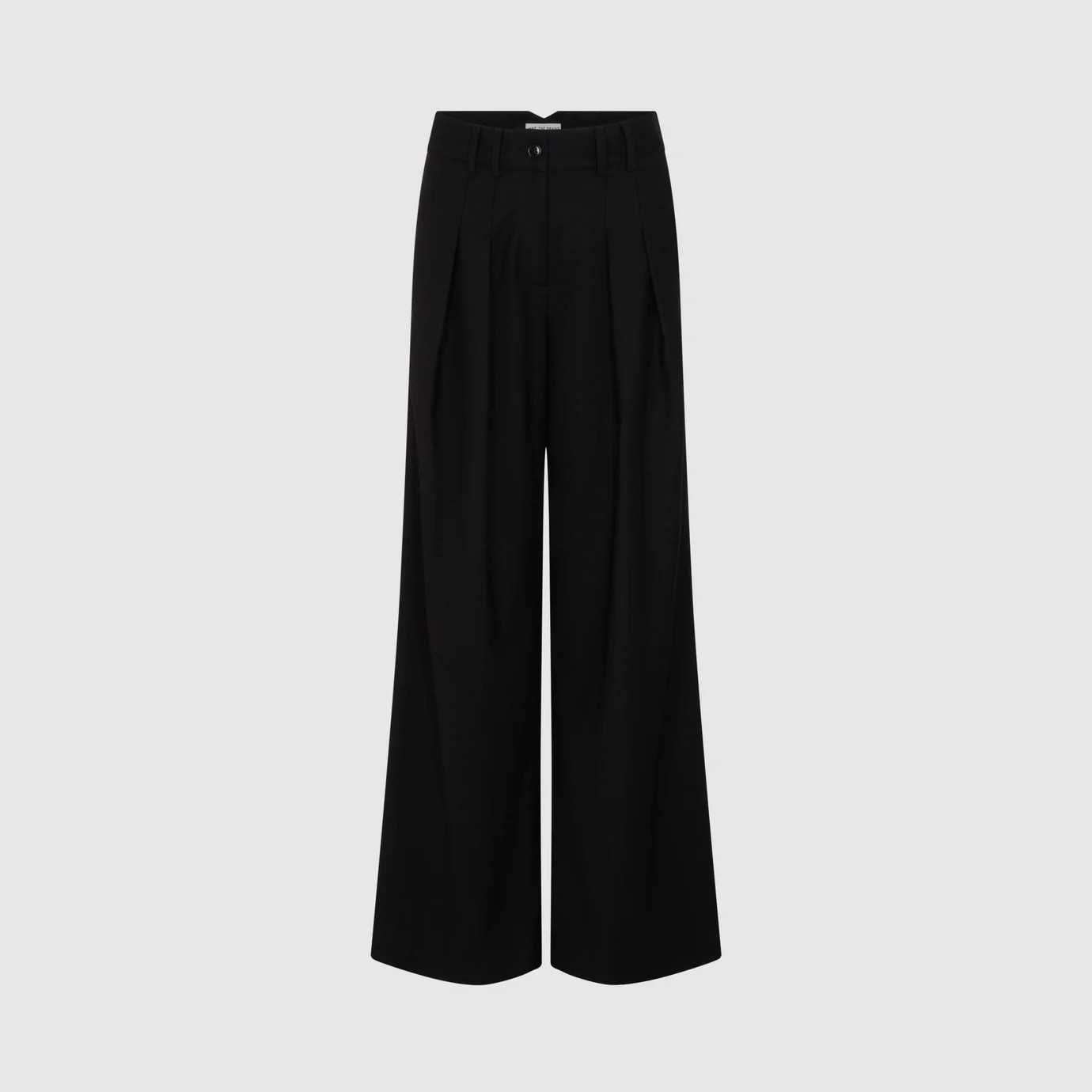 TWILL TAILORED WIDE LEG TROUSERS - BLACK | WAT The Brand