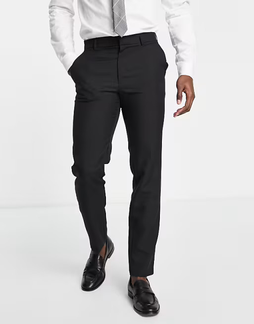 ASOS DESIGN slim smart trousers in black | ASOS (Global)