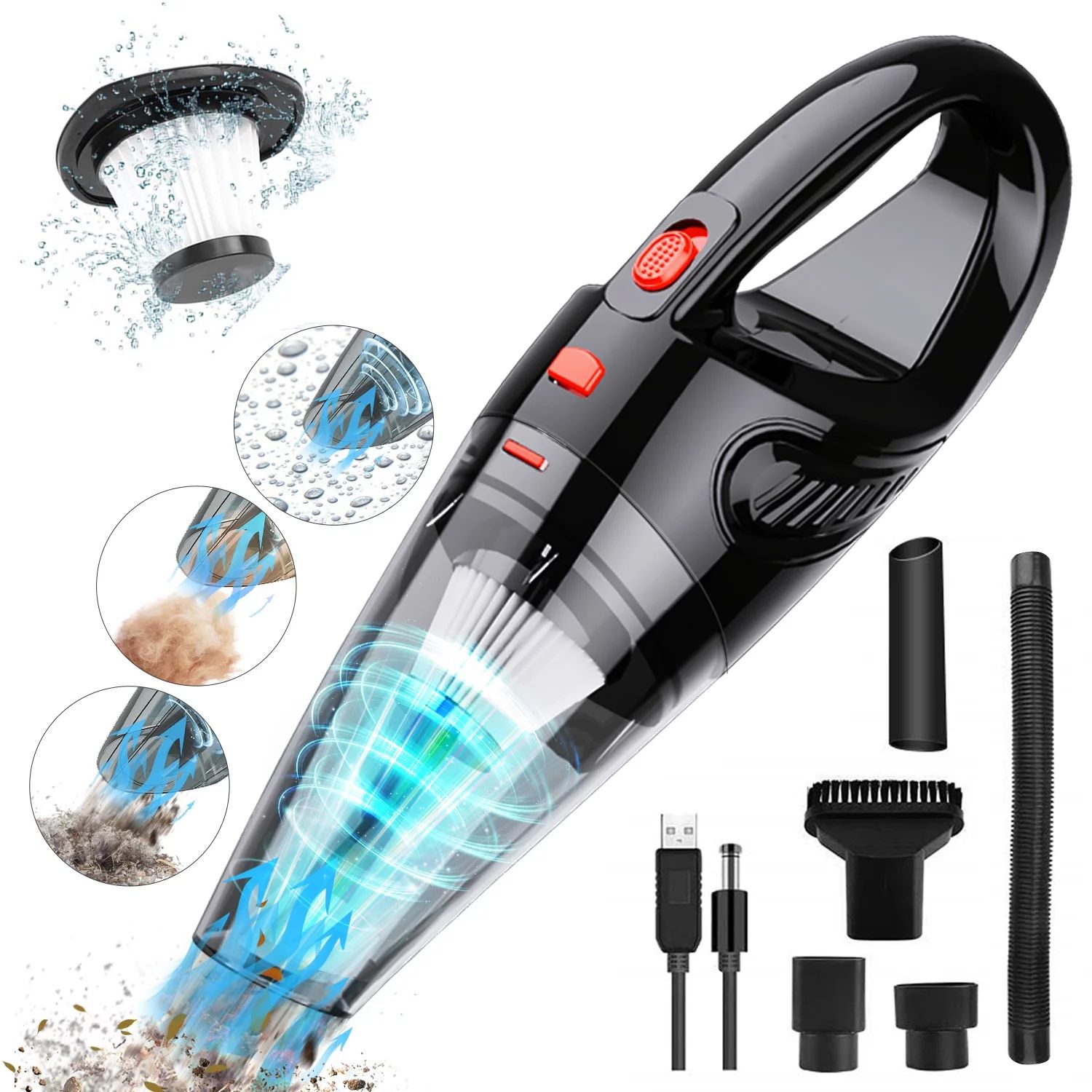 iFanze Handheld Vacuum Cordless, 6KPA Powerful Cyclonic Suction Vacuum Cleaner, Car Vacuum Cleane... | Walmart (US)