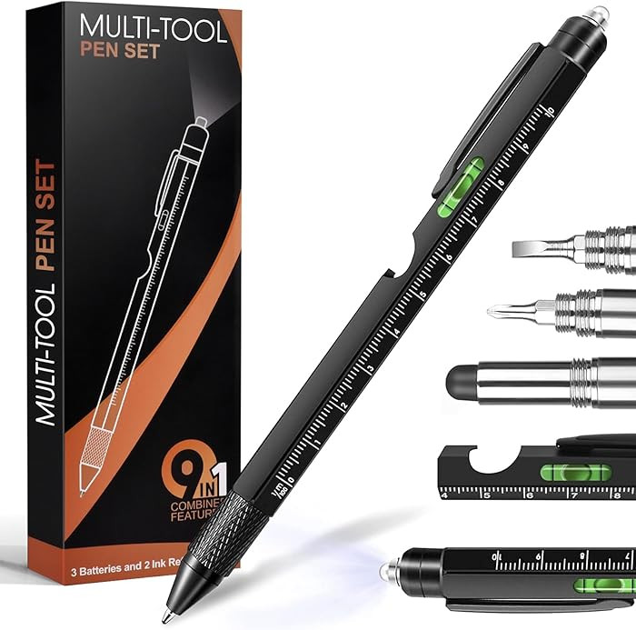 Gifts for Men, Christmas Stocking Stuffers for Men Dad Husband Adults, 9 in 1 Multitool Pen, Cool... | Amazon (US)