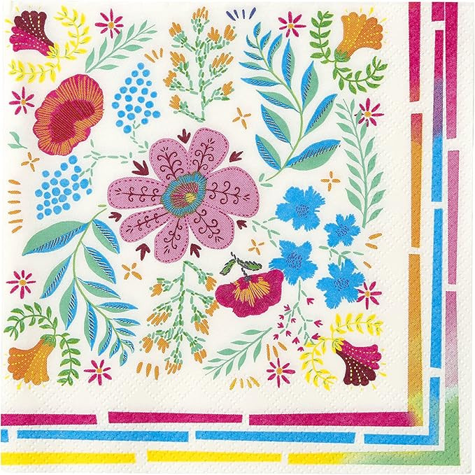 Talking Tables Pack of 20 Premium Boho Colourful Floral Paper Napkins | Disposable Serviettes for... | Amazon (US)