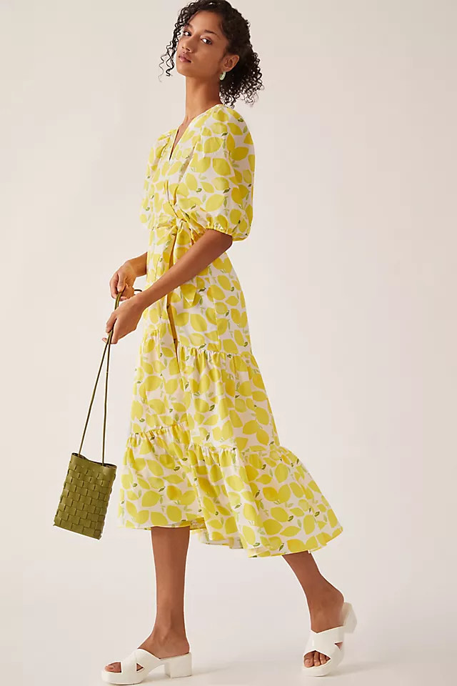 Hutch V-Neck Tiered Wrap Midi Dress | Anthropologie (US)