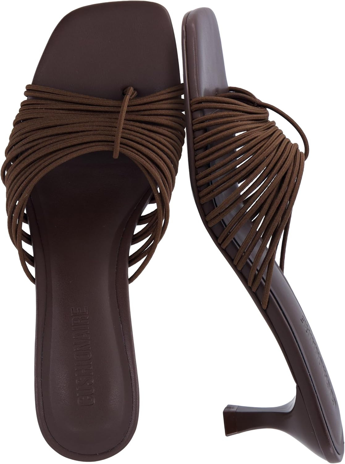CUSHIONAIRE Quiz Kitten Heels for Women, Strappy Heeled Sandals with Cushioned Footbed, Slip On Open Toe Sandal | Amazon (US)