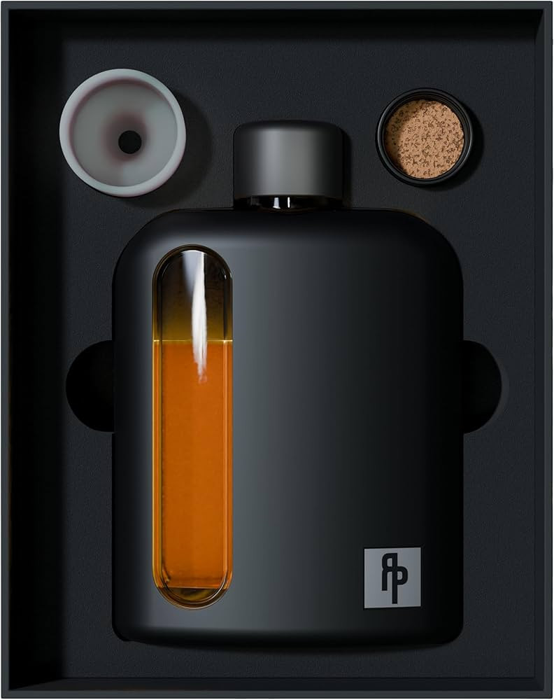 Ragproper Modern Glass Hip Flask for Men with Cork & Silicone Lid Liners - Durable Silicone Cover... | Amazon (US)