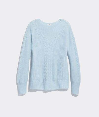 Cozy Cable Boatneck Sweater | vineyard vines