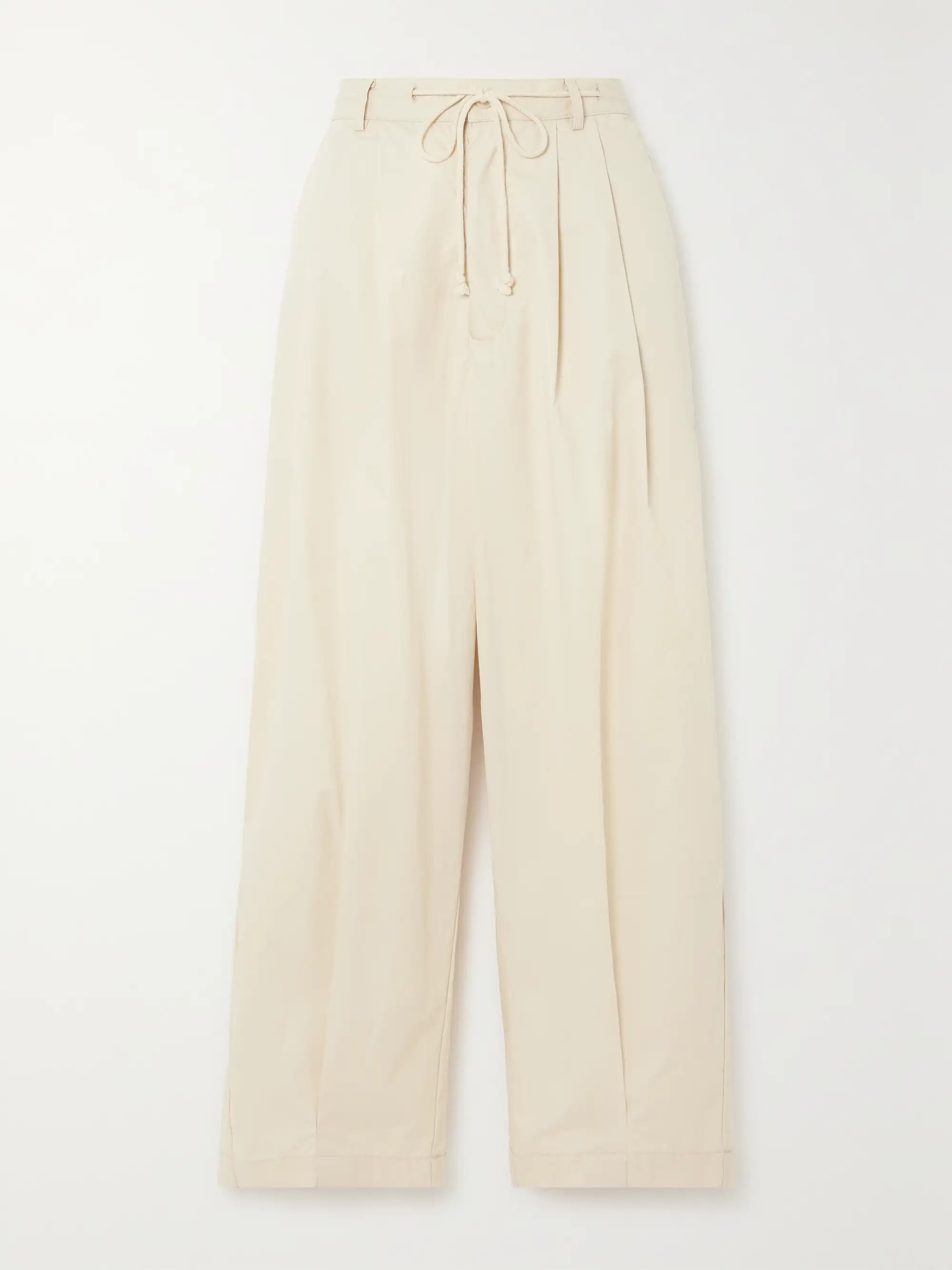 Pleated organic cotton-twill wide-leg pants | NET-A-PORTER (UK & EU)