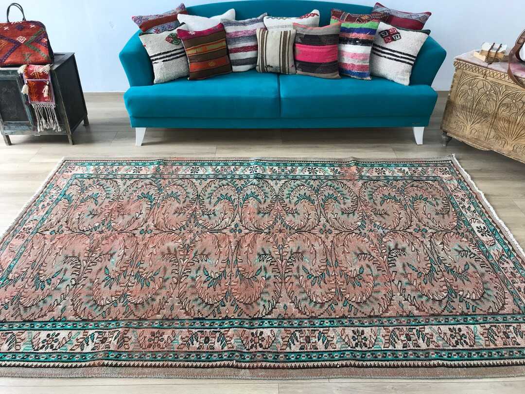 Vintage rug, Area rug, Turkish rug, Rug for living room, Wool rug, 5.4 x 8.9 feet, Antique rug, B... | Etsy (US)