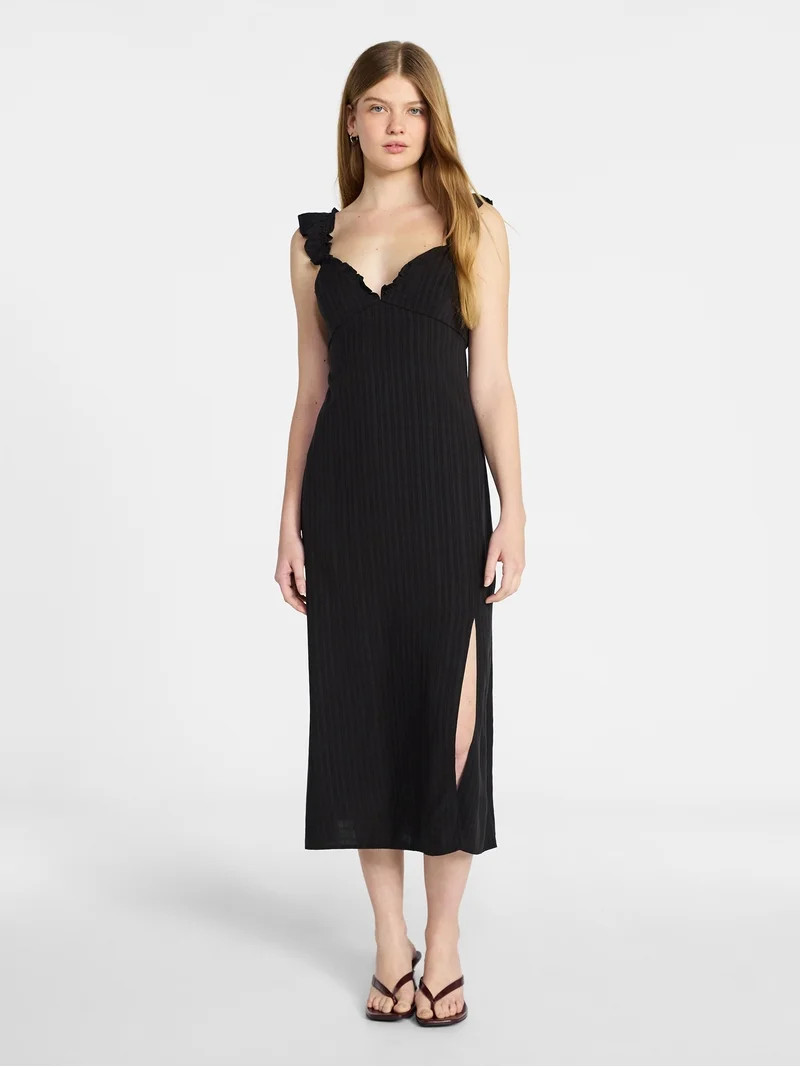 No Boundaries Maxi Dress with Flutter Sleeves, Women's XXS-XXL | Walmart (US)