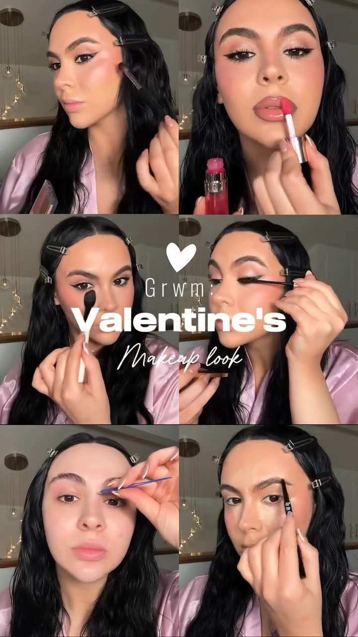 V-day glam🥰

SKIN/COMPLEXION

@clarinsofficial double serum
@belif moisturizer
@danessamyricksbeauty glow serum ‘fresh pressed’
@rarebeauty highlighter
@armanibeauty concealer
@charlottetilbury brightening powder
@diorbeauty highlighter & blush 

EYES
@nyxcosmetics eyebrow pencil
@yslbeauty eyeshadow palette
@bobbibrown topper ‘moonstone’
@nyxcosmetics brown eyeliner, smoking topaz
@lancomeofficial mascara 
@urbandecaycosmetics all nighter spray

LIPS
@doseofcolors lip oil 
@lauramercier brown tulle lip liner (code sellam25)
@charlottetilbury iconic nude lip liner 
@maccosmetics creme de nude lipstick
@clarinsusa lip oil 04 

#makeupartist #makeupideas #makeuptutorial #makeupoftheday #lipcombo