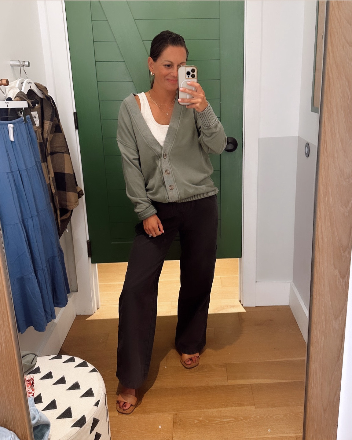 Aerie fall new arrivals! Super comfy cardigan sweater runs big - this is the xs.  Cargo pants run big - I’m in the xs.

#LTKFindsUnder50 #LTKOver40 #LTKSaleAlert