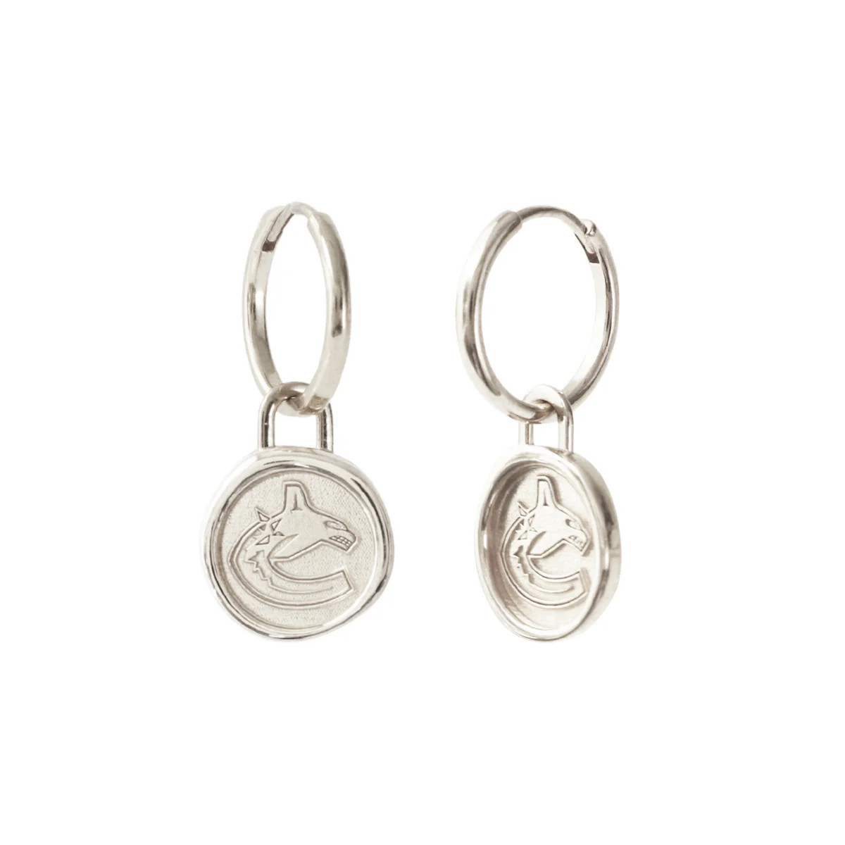 Vancouver Canucks Wax Seal Charm Hoop Earrings | So Pretty Cara Cotter