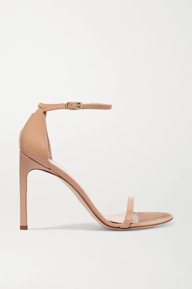 Stuart Weitzman - Nudistsong Patent-leather Sandals - Beige | NET-A-PORTER (US)