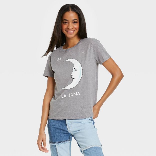 Women's La Luna Short Sleeve Graphic T-Shirt - Heather Gray | Target
