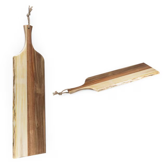 Picnic Time Acacia Wood Paddle Shaped Cutting Board with Live Bark Edge - Reversible Charcuterie ... | Lowe's