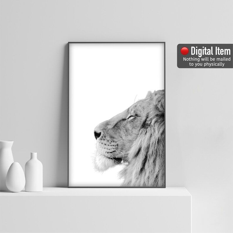 Lion Breath Photography Lion Print Black and White Poster | Etsy | Etsy (US)