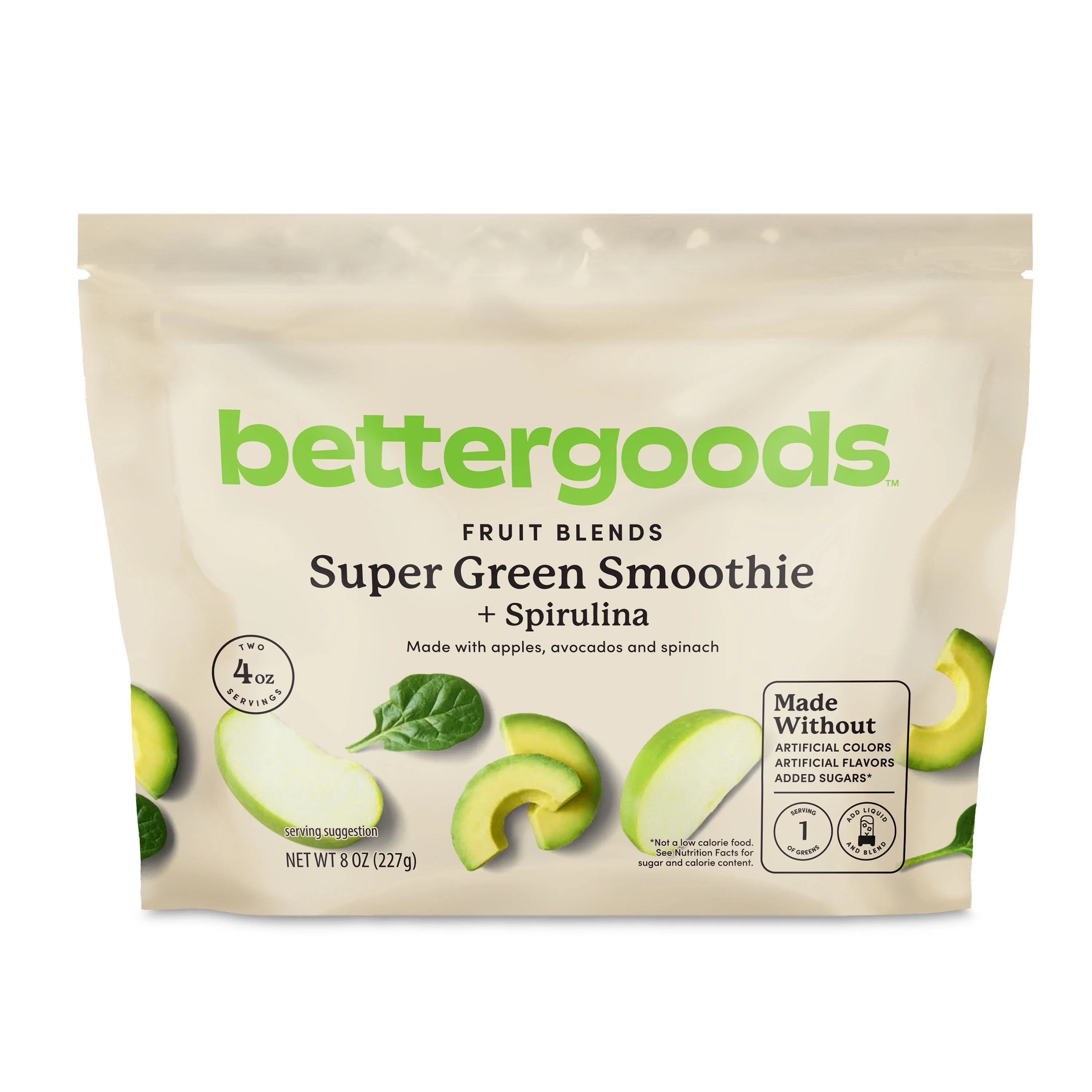 bettergoods Super Green + Spirulina Smoothie Mix, 8 oz (Frozen) | Walmart (US)