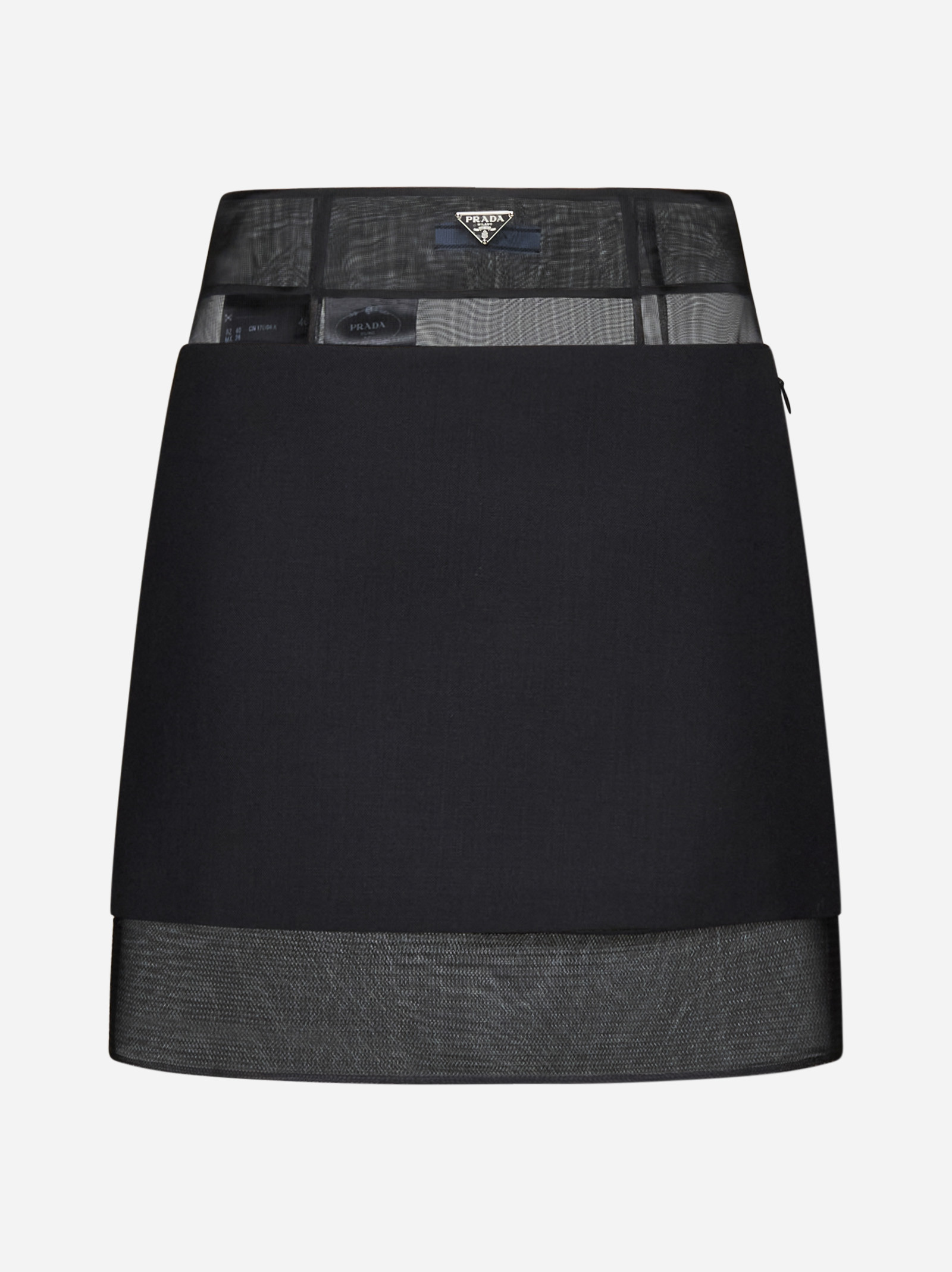 Wool and mesh miniskirt | D'ANIELLO BOUTIQUE