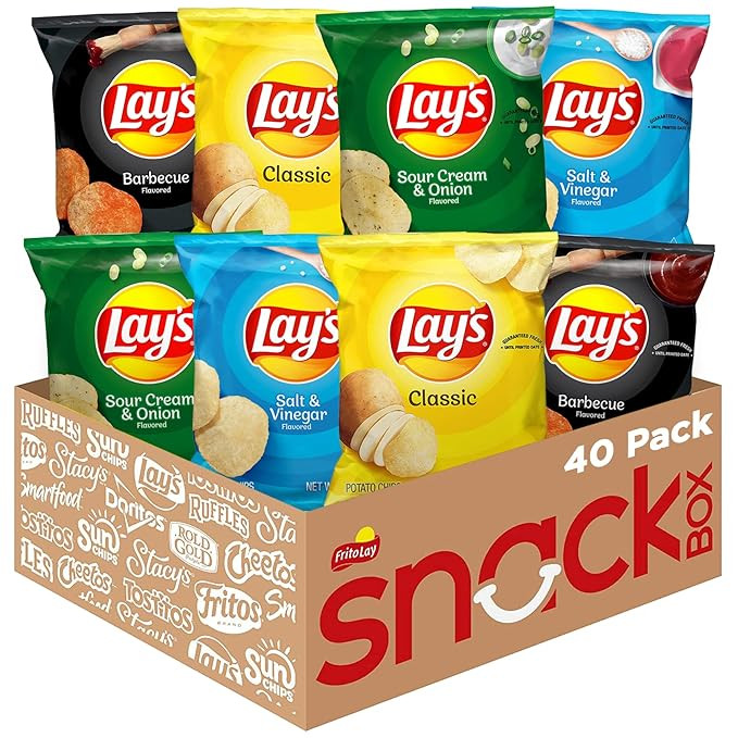 Lay's Potato Chips, 4 Flavor Variety Pack, 1 oz Single Serve Bags, (40 Pack) | Amazon (US)