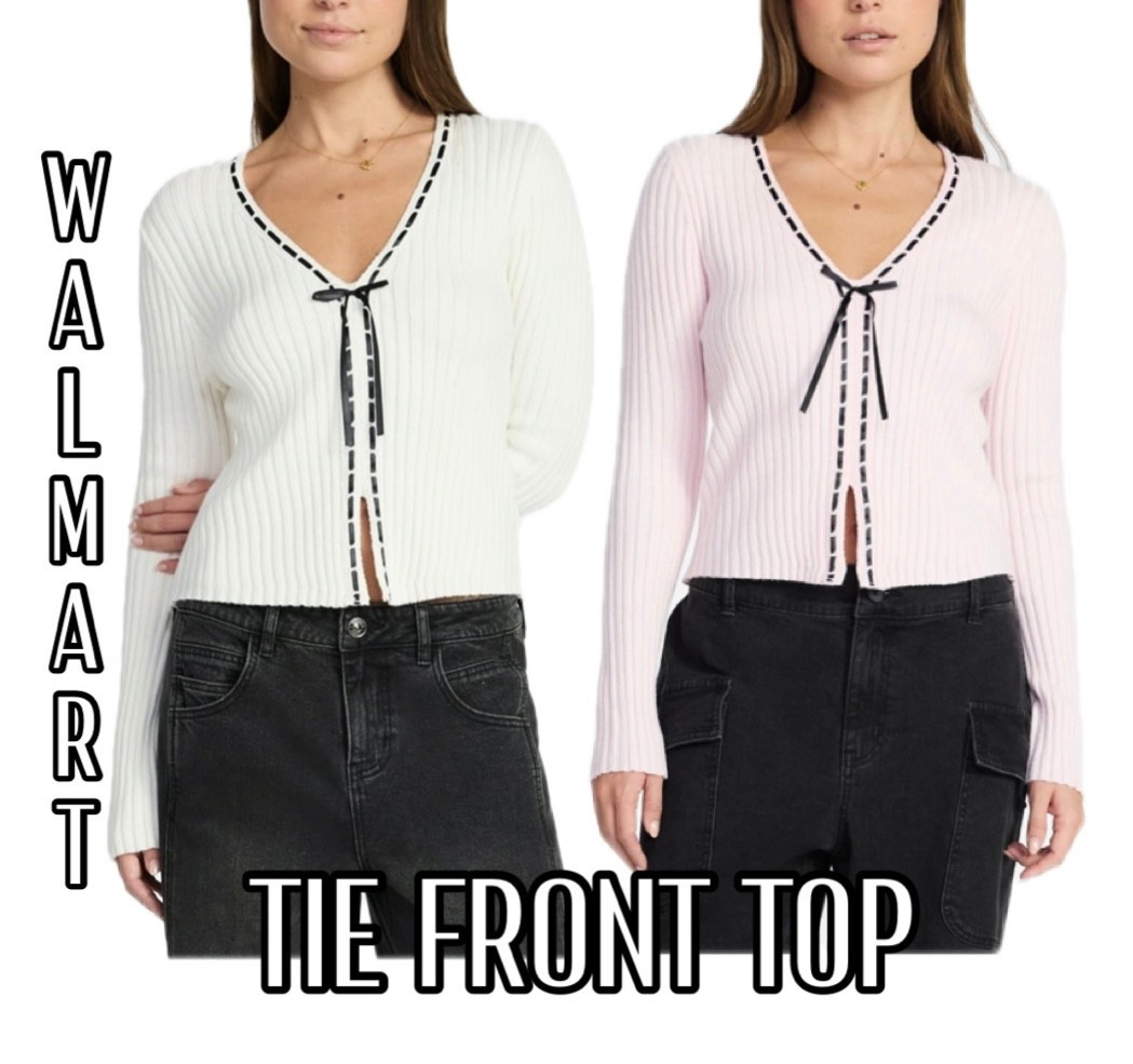 Madden NYC Women's Tie Front Top with Long Sleeves, Sizes XXS-XXL

#LTKFindsUnder50