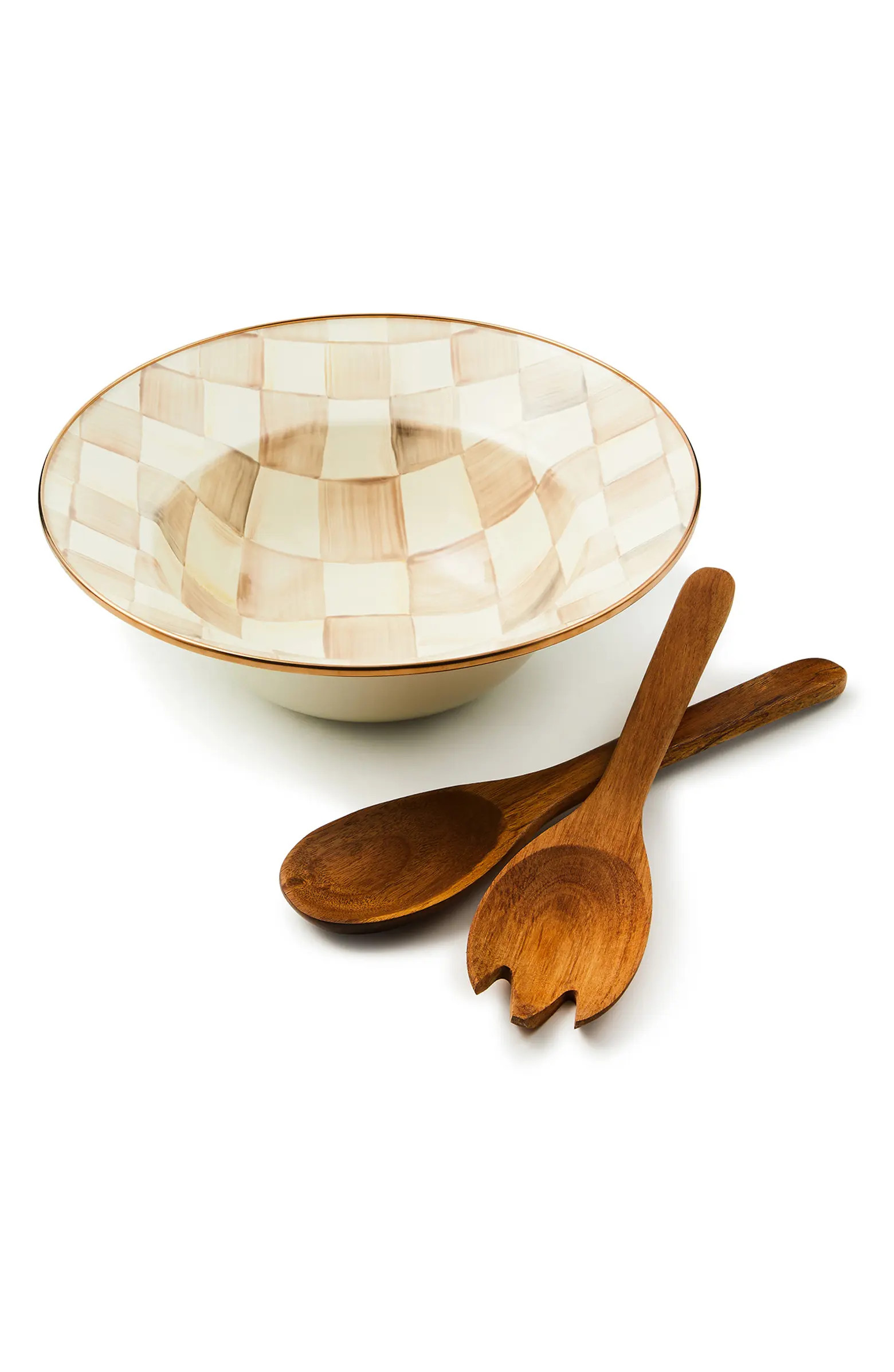 Mocha Check Salad Serving Set | Nordstrom