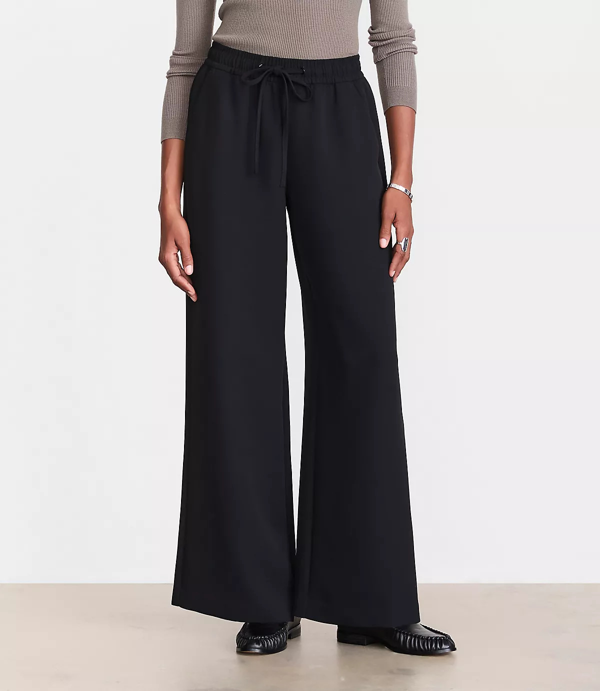 LOFT Versa Crepe Drape Drawstring Pants | LOFT