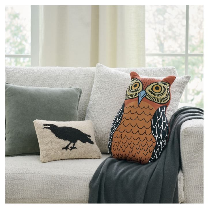 Crow Hooked Pillow | Grandin Road | Grandin Road