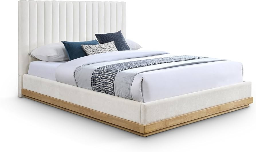 Meridian Furniture B1244Cream-Q Emmet Collection Modern | Contemporary Queen Bed with Soft Cream ... | Amazon (US)