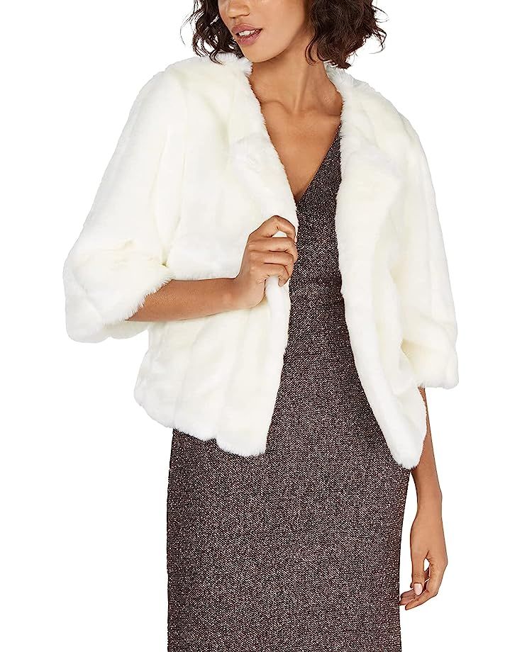 Calvin Klein Solid Faux Fur Shrug | Zappos