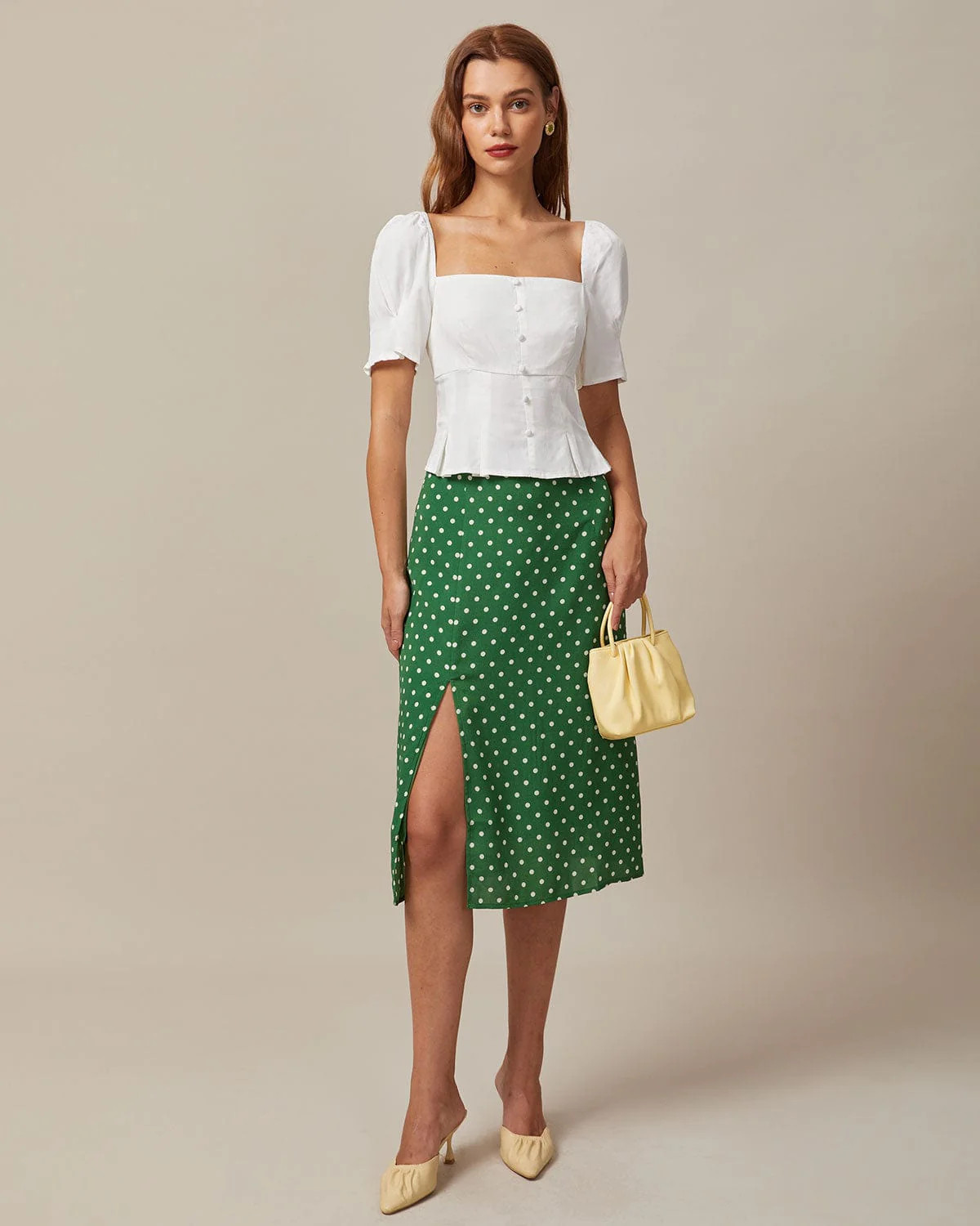 The White Square Neck Puff Sleeve Blouse | rihoas.com