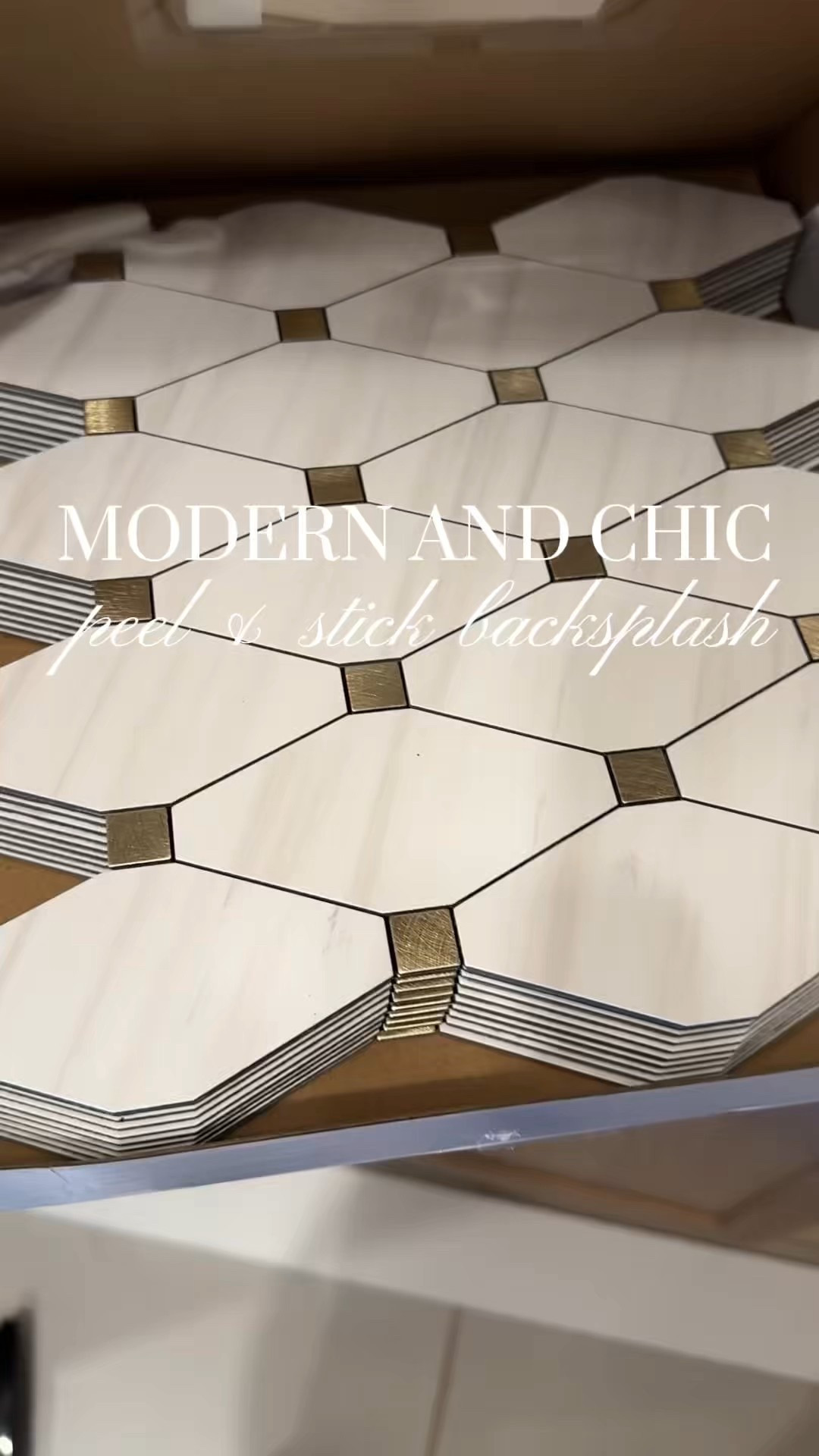 Modern and chic peel and stick marble and gold backsplash. It has a $13 coupon you can apply at checkout, plus an extra 5% off when you buy 3 or more!

Our walls are super textured—you can see it in the reel—and this has stayed perfectly in place in our pantry.

✨Upgrade your space in minutes with these stunning gold & white marble peel-and-stick tiles! Easy to install, heat-resistant, and oh-so-chic—perfect for kitchens, bathrooms, fireplaces & more. Who’s ready for a budget-friendly refresh? 💫 #DIYBacksplash #PeelAndStickTiles #DesignerLookForLes

Design inspiration, home decor, interior design, DIY home projects, home renovation, home makeover, interior styling, color palette, home aesthetics, design tips.



#LTKSaleAlert #LTKStyleTip #LTKHome