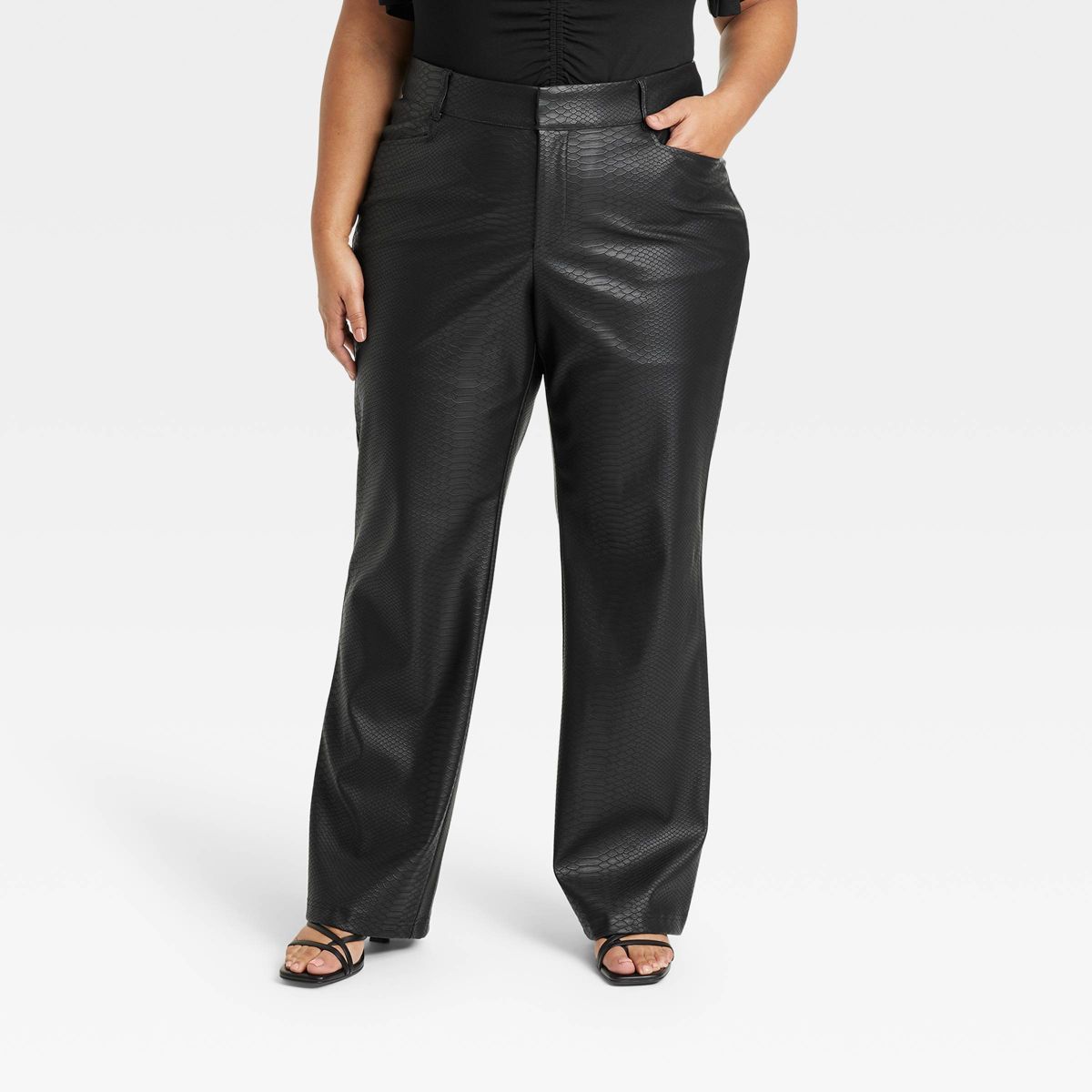 Women's Faux Leather High-Rise Flare Pants - Ava & Viv™ | Target