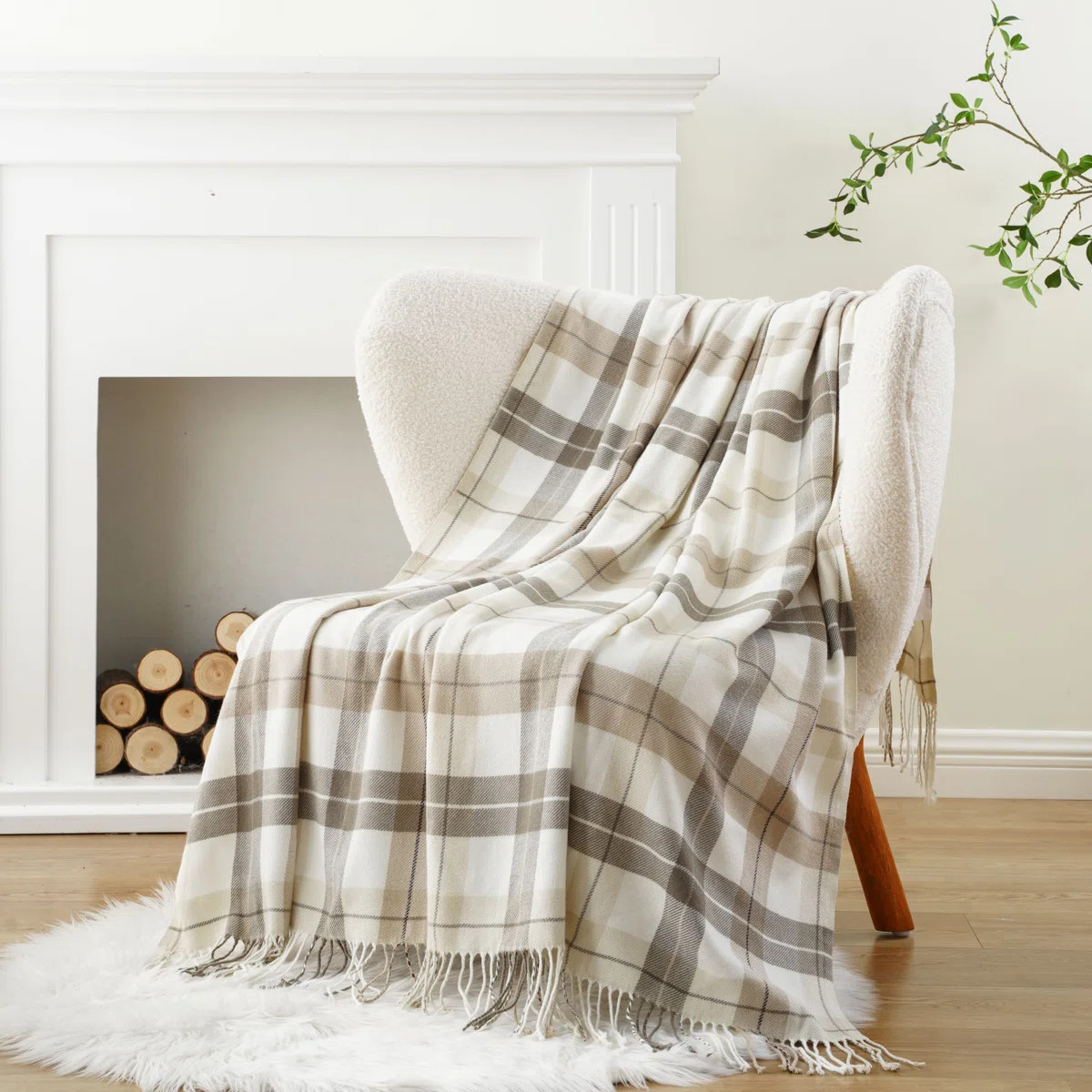 Plaid Throw Blanket, Farmhouse Checkered Throws | Wayfair North America
