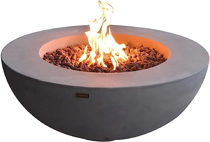Elementi Lunar Bowl Outdoor Table 42 Inches Fire Pit Patio Heater Concrete Firepits Outside Elect... | Amazon (US)