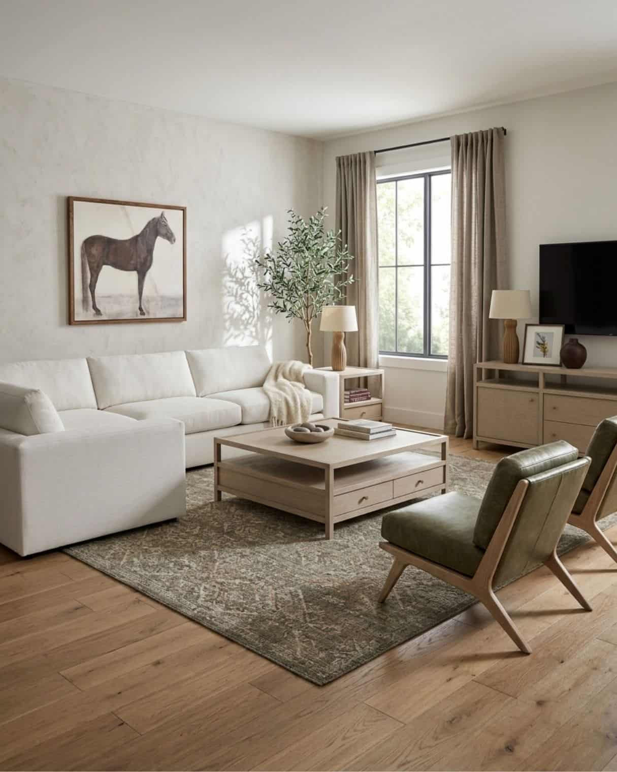 Warm Transitional Equestrian Living Room

*Note: This is a digital room mockup showcasing product styling ideas from my room design mood board.

#LTKHome