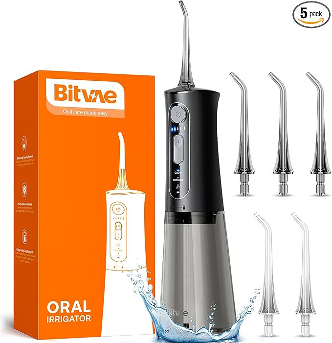 Bitvae Water Dental Flosser for Teeth, Cordless Water Teeth Cleaner Picks, 3 Modes 5 Intensities,... | Amazon (US)