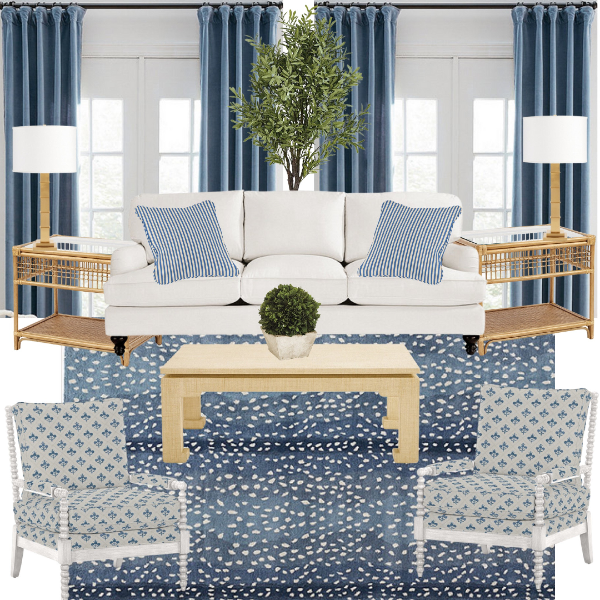 Refresh your living room this spring with Ballard Designs: Up to 30% off 

Living room design // grandmillennial // preppy decor // traditional home // Ballard Designs // blue and white // blue velvet drapes curtains // faux olive tree // gold accent lamps // rattan side tables // wicker // woven // white sofa // blue throw pillows // raffia coffee table // navy antelope rug // spindle spool chair // block print // boxwood topiary 

#LTKsalealert #LTKhome #LTKSeasonal